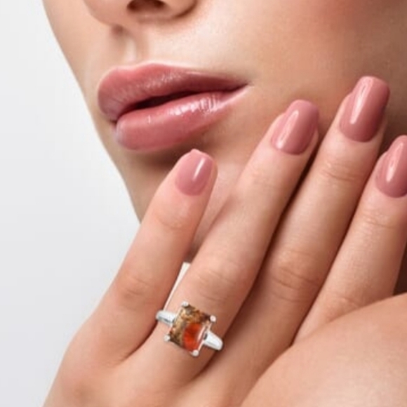 Matrix Fire Red Opal Sterling Silver Ring Sz 9! 🔥 - Picture 6 of 7